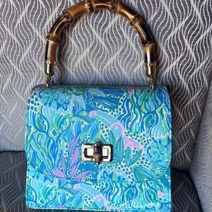 NWOT Lilly Pulitzer Bamboo Handle Mini Bag